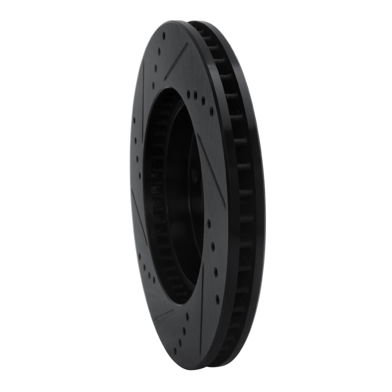 Chrysler Sebring Brake Rotor (1) - Front Right - R1 Concepts - Drilled & Slotted - Black - `00-`24